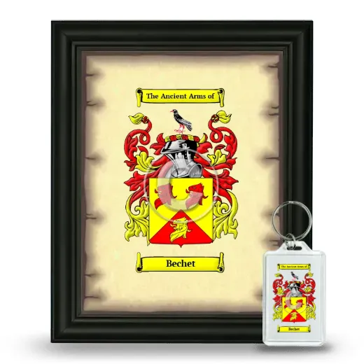 Bechet Framed Coat of Arms and Keychain - Black