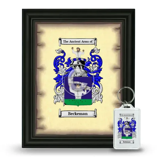 Beckeman Framed Coat of Arms and Keychain - Black
