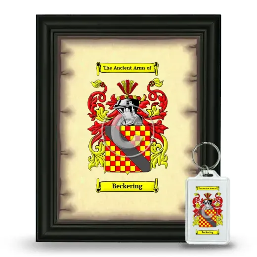 Beckering Framed Coat of Arms and Keychain - Black