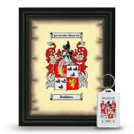 Beddoes Framed Coat of Arms and Keychain - Black