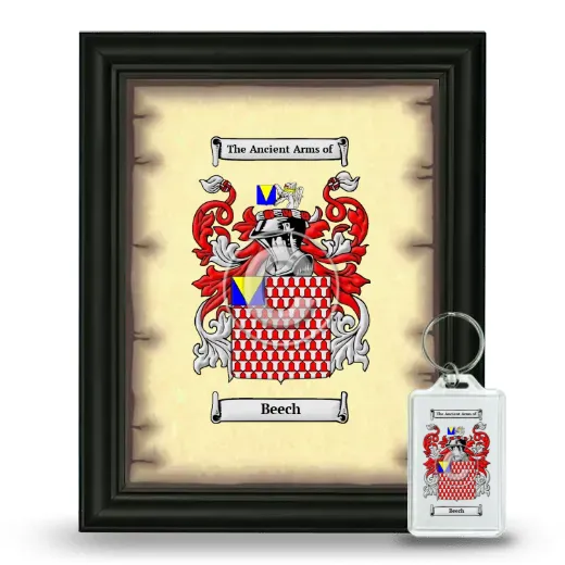 Beech Framed Coat of Arms and Keychain - Black