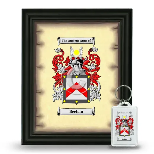 Beehan Framed Coat of Arms and Keychain - Black