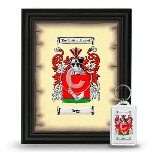 Begg Framed Coat of Arms and Keychain - Black
