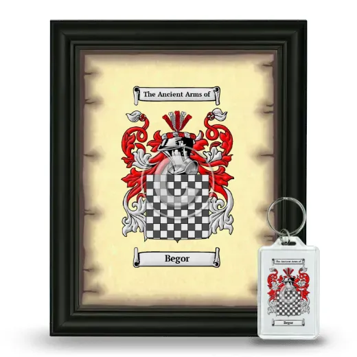 Begor Framed Coat of Arms and Keychain - Black