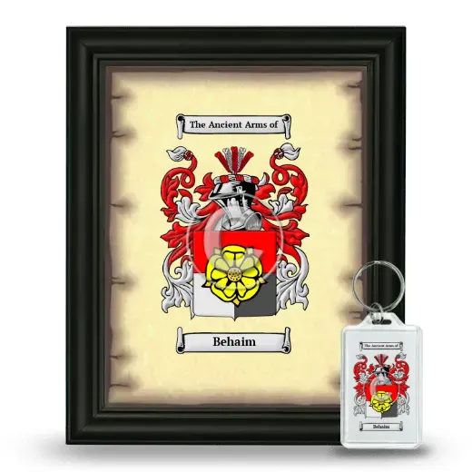 Behaim Framed Coat of Arms and Keychain - Black