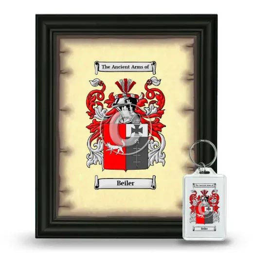 Beiler Framed Coat of Arms and Keychain - Black