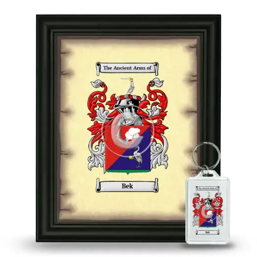 Bek Framed Coat of Arms and Keychain - Black