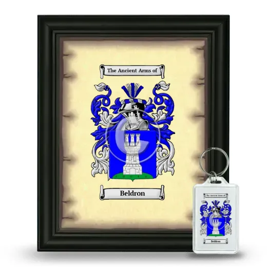 Beldron Framed Coat of Arms and Keychain - Black