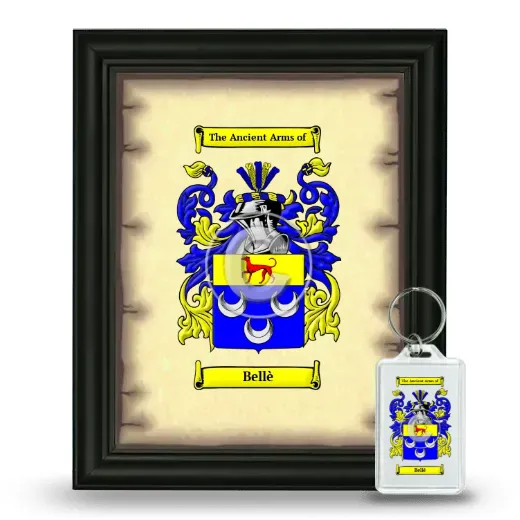 Bellè Framed Coat of Arms and Keychain - Black