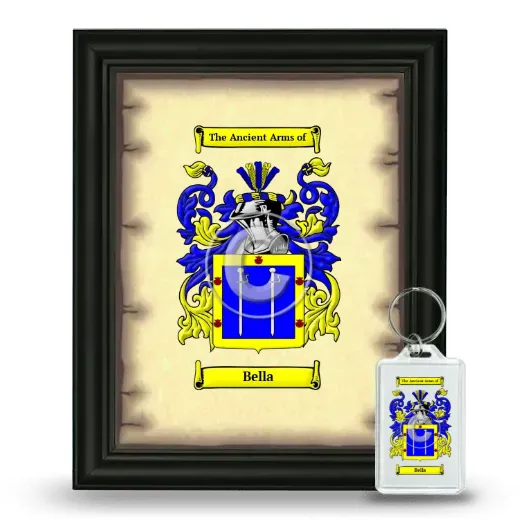Bella Framed Coat of Arms and Keychain - Black