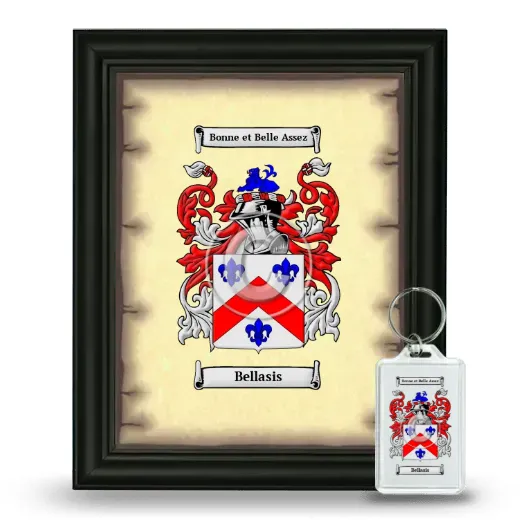 Bellasis Framed Coat of Arms and Keychain - Black
