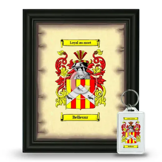 Bellesur Framed Coat of Arms and Keychain - Black