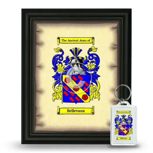 Bellevaux Framed Coat of Arms and Keychain - Black