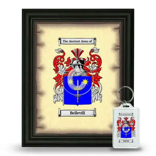 Bellevill Framed Coat of Arms and Keychain - Black