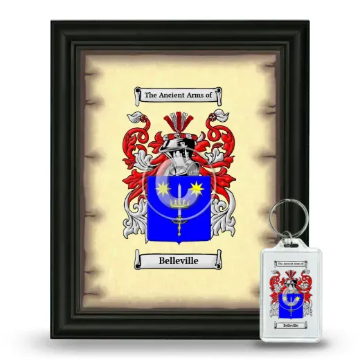 Belleville Framed Coat of Arms and Keychain - Black