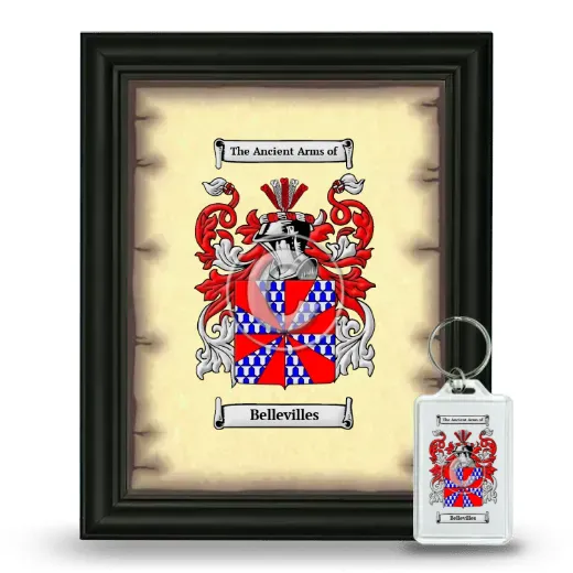 Bellevilles Framed Coat of Arms and Keychain - Black