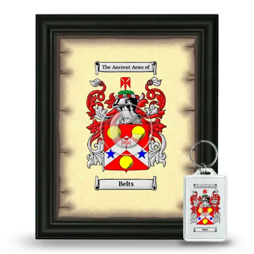 Belts Framed Coat of Arms and Keychain - Black