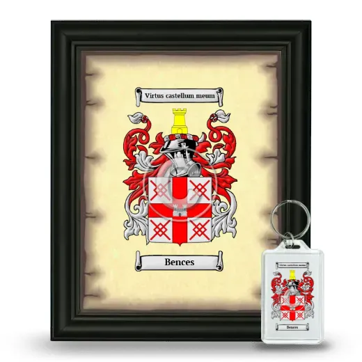 Bences Framed Coat of Arms and Keychain - Black