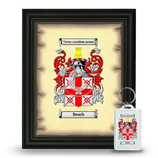 Bench Framed Coat of Arms and Keychain - Black