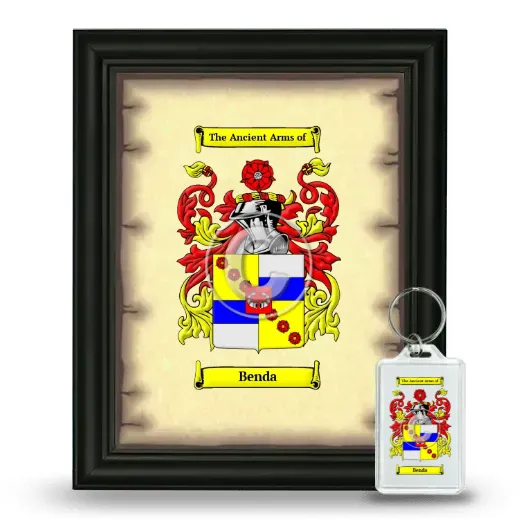 Benda Framed Coat of Arms and Keychain - Black