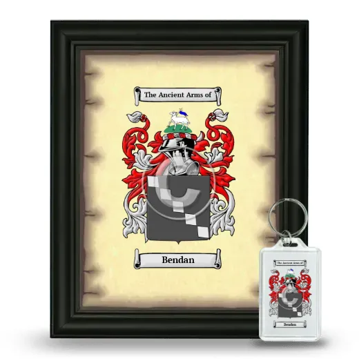 Bendan Framed Coat of Arms and Keychain - Black