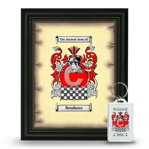 Bendman Framed Coat of Arms and Keychain - Black