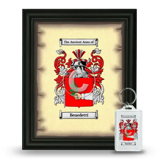 Benedetti Framed Coat of Arms and Keychain - Black