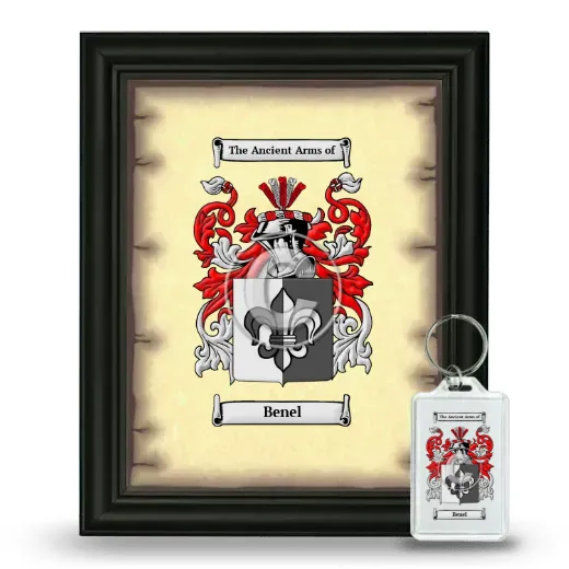 Benel Framed Coat of Arms and Keychain - Black