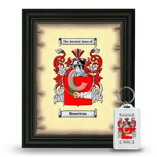 Benetton Framed Coat of Arms and Keychain - Black