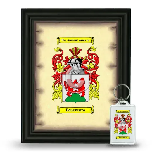 Benevento Framed Coat of Arms and Keychain - Black