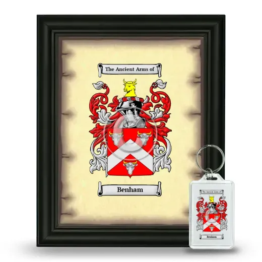 Benham Framed Coat of Arms and Keychain - Black