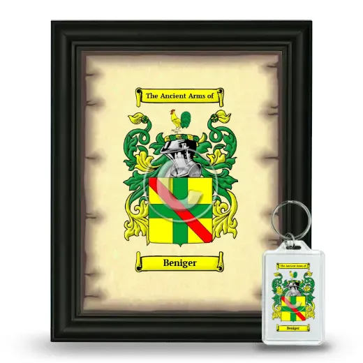 Beniger Framed Coat of Arms and Keychain - Black
