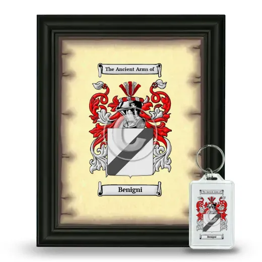 Benigni Framed Coat of Arms and Keychain - Black