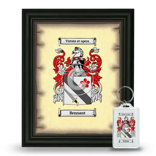 Bennant Framed Coat of Arms and Keychain - Black