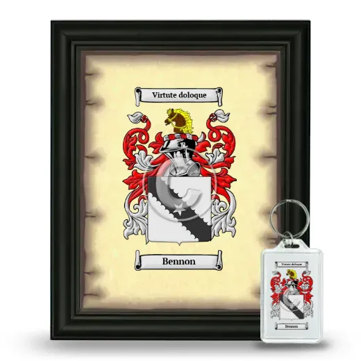 Bennon Framed Coat of Arms and Keychain - Black
