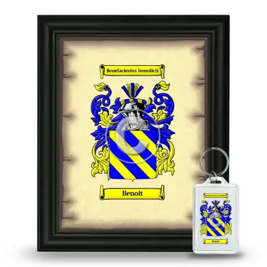 Benoit Framed Coat of Arms and Keychain - Black