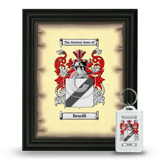 Benolli Framed Coat of Arms and Keychain - Black