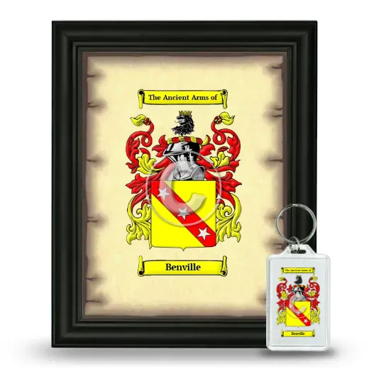 Benville Framed Coat of Arms and Keychain - Black