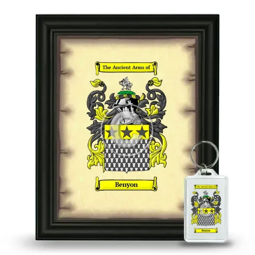 Benyon Framed Coat of Arms and Keychain - Black