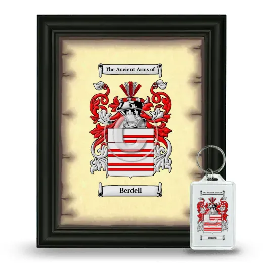 Berdell Framed Coat of Arms and Keychain - Black