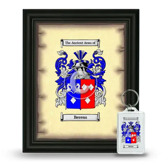 Berens Framed Coat of Arms and Keychain - Black