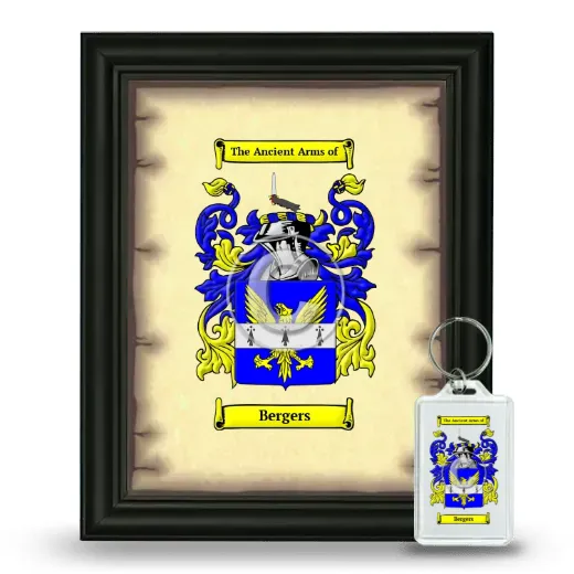 Bergers Framed Coat of Arms and Keychain - Black