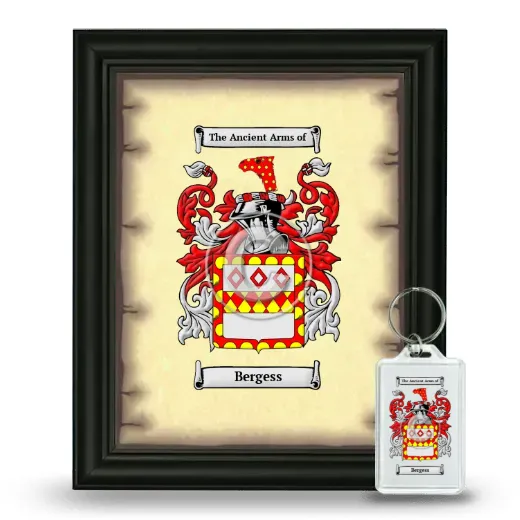 Bergess Framed Coat of Arms and Keychain - Black