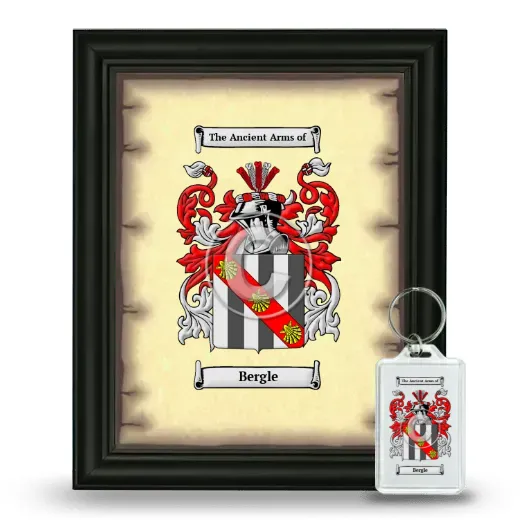 Bergle Framed Coat of Arms and Keychain - Black