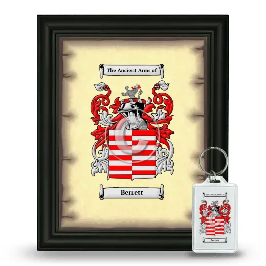 Berrett Framed Coat of Arms and Keychain - Black