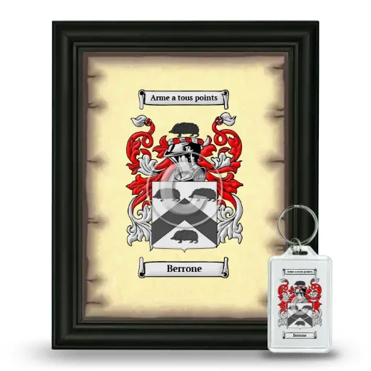 Berrone Framed Coat of Arms and Keychain - Black