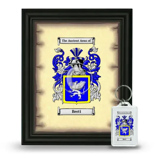 Berti Framed Coat of Arms and Keychain - Black