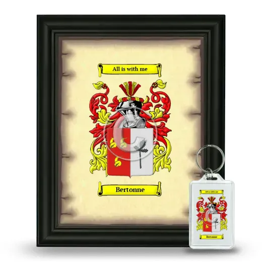 Bertonne Framed Coat of Arms and Keychain - Black