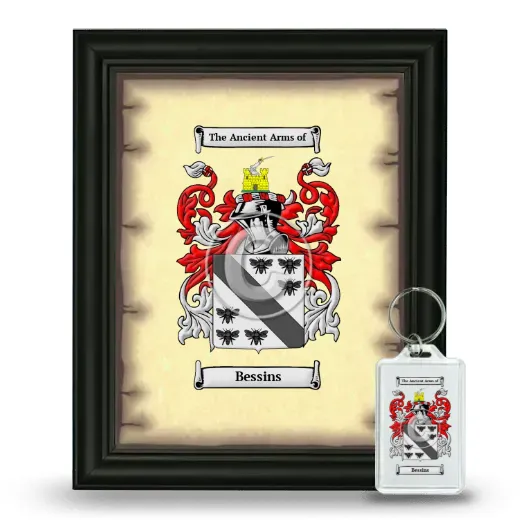 Bessins Framed Coat of Arms and Keychain - Black