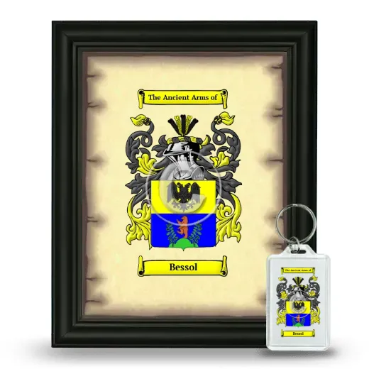 Bessol Framed Coat of Arms and Keychain - Black
